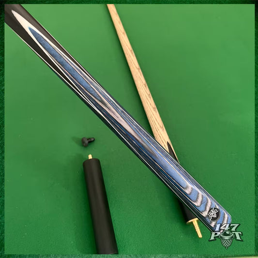 58" ¾ Joint Handmade Ash 9.5mm Tip Snooker/Pool Cue - Bluewood