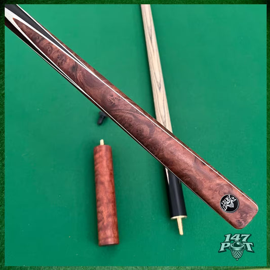 58" ¾ Joint Handmade Ash 9.5mm Tip Snooker/Pool Cue - Bronzewood