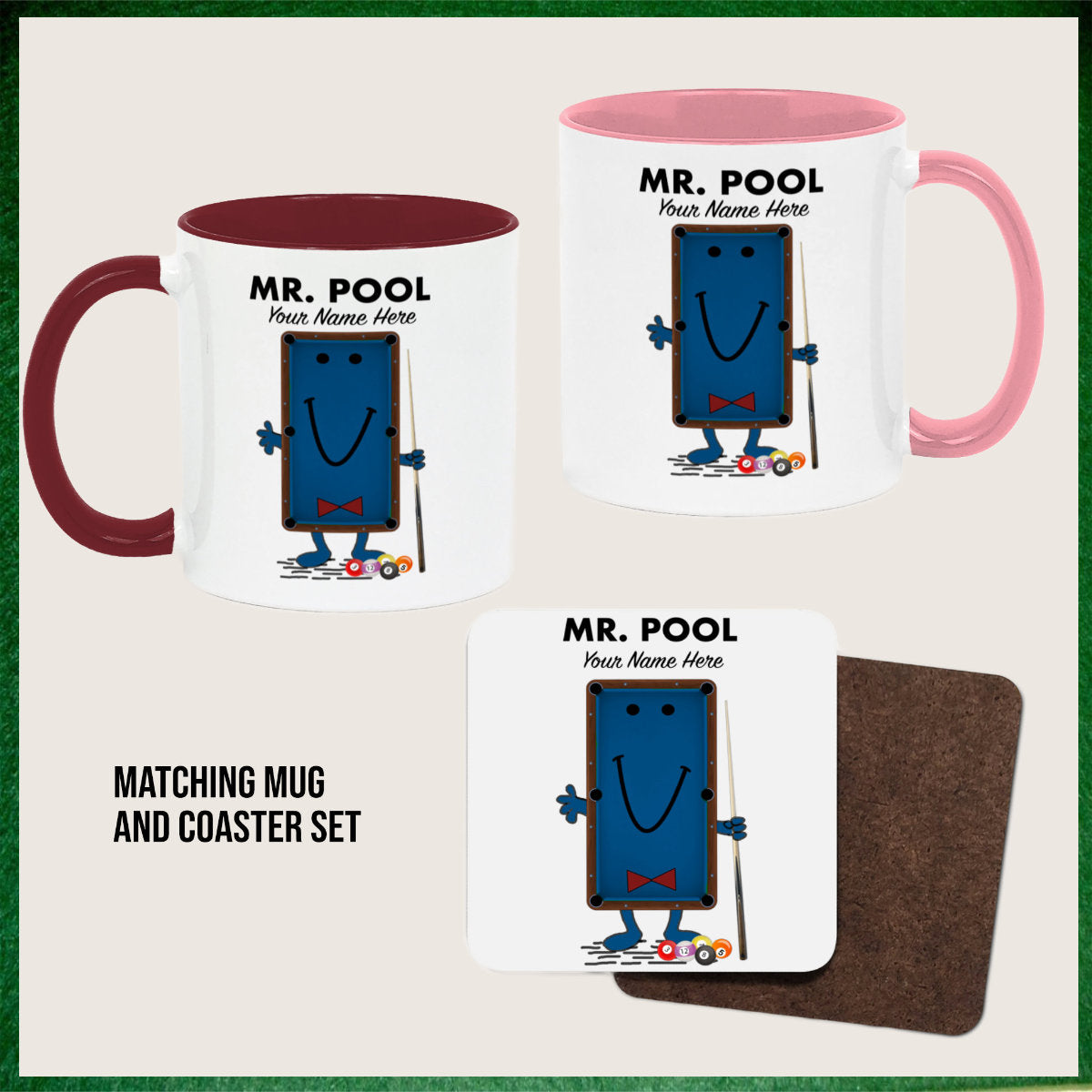 Mr.Pool Personalised Novelty 11oz Mug || Mug, Coaster & Set Options