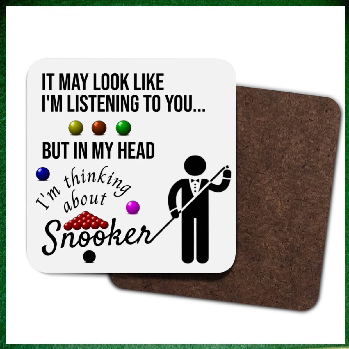 I'm Thinking About Snooker Novelty 11oz Mug || Mug, Coaster & Set Options