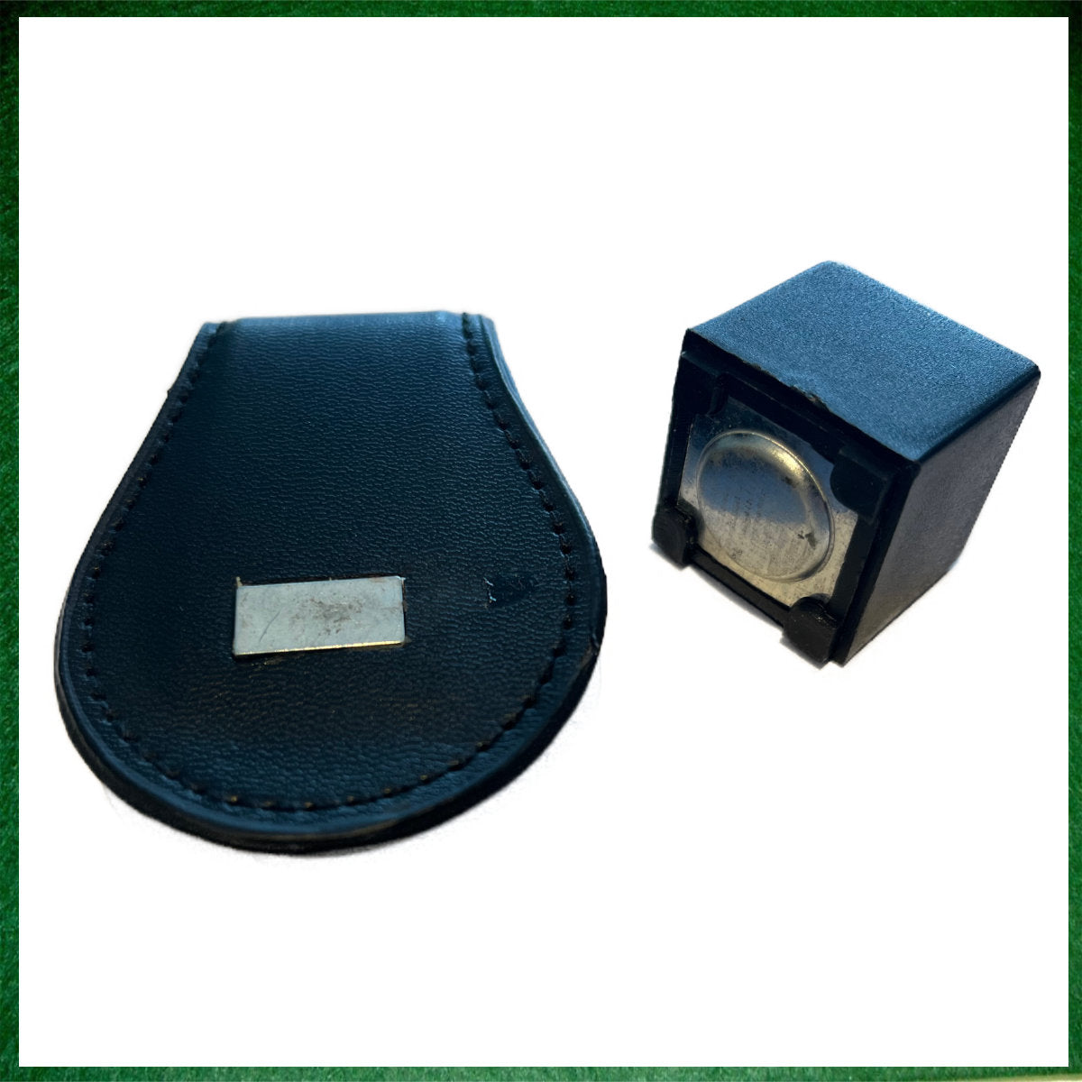 Magnetic Leather Chalk Holder with Flexible Belt Clip