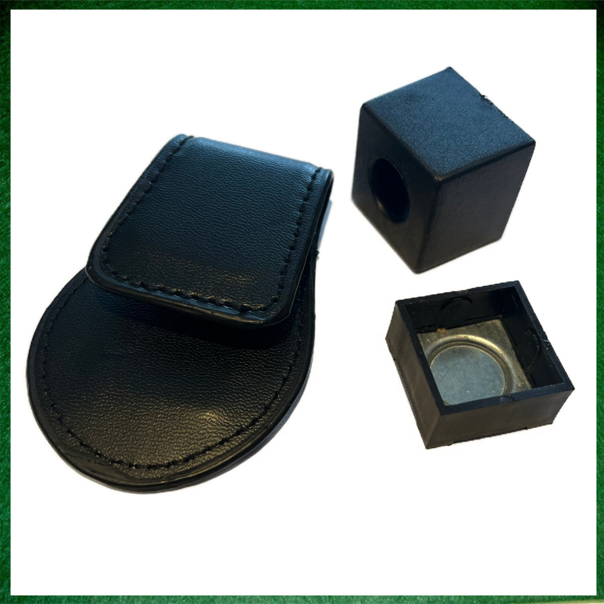 Magnetic Leather Chalk Holder with Flexible Belt Clip