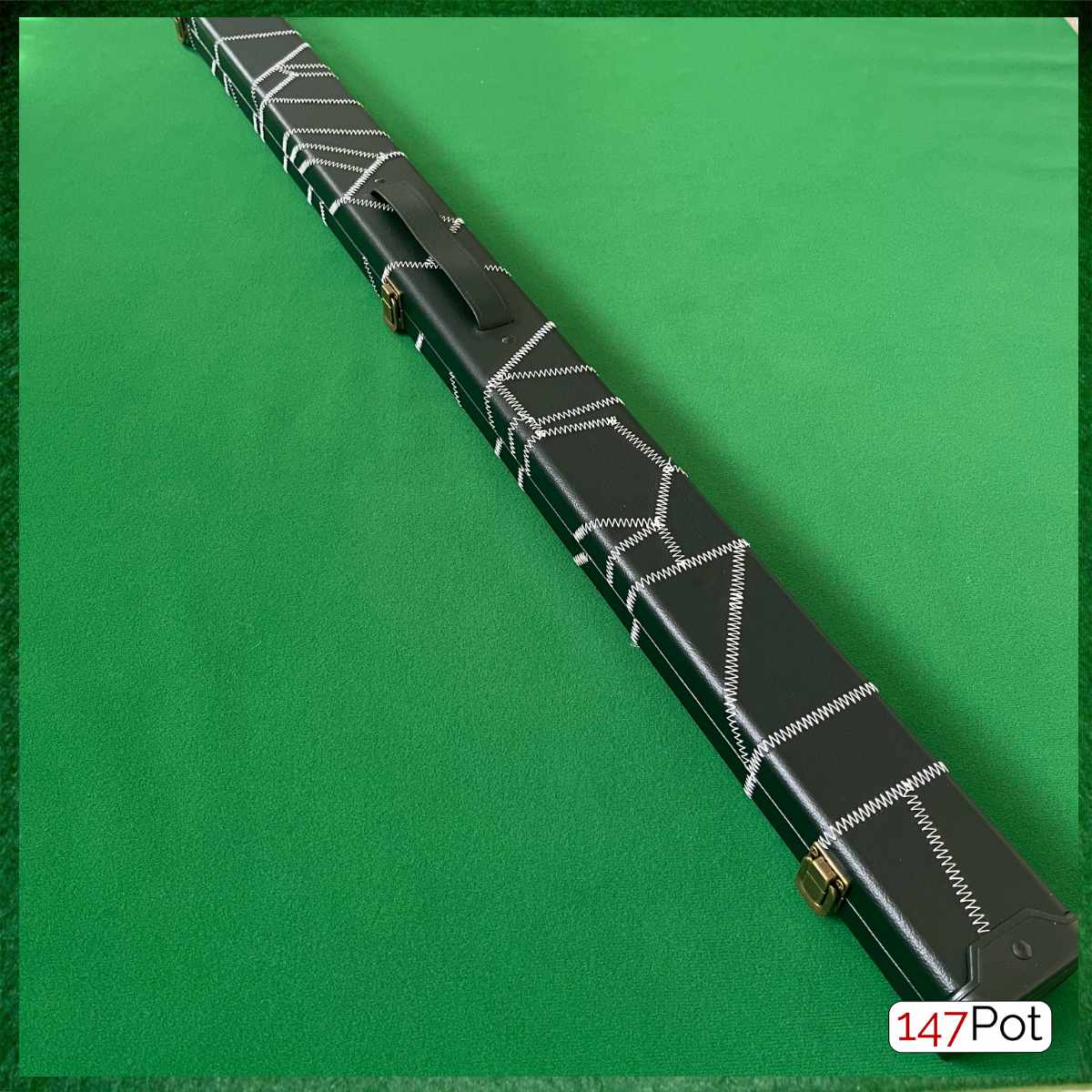 Black & White Laced Patchwork Leatherette 3/4 Length 57/58" Snooker/Pool Cue Case