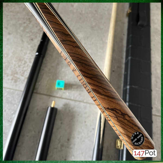 57" Snooker/Pool Cue + Case + 2x Extensions Bundle :: Premium Dark Tan Style