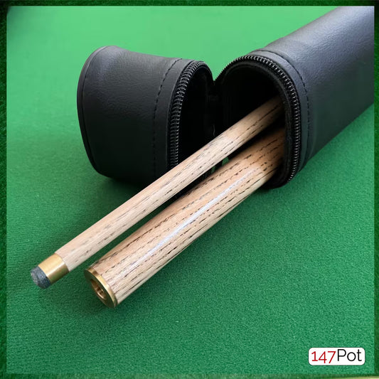 58 Inch 2-Piece Ash Burl Splice Snooker Cue - 9.5mm Tip - Hard Case