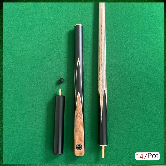 57" Burl Spliced 3/4 Jointed 9.5mm Elk Master Tip Snooker Cue
