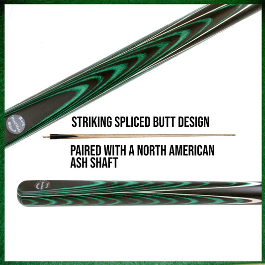 57" Pine Green 3/4 Jointed 9.5mm Elk Tip English Snooker/Pool Cue
