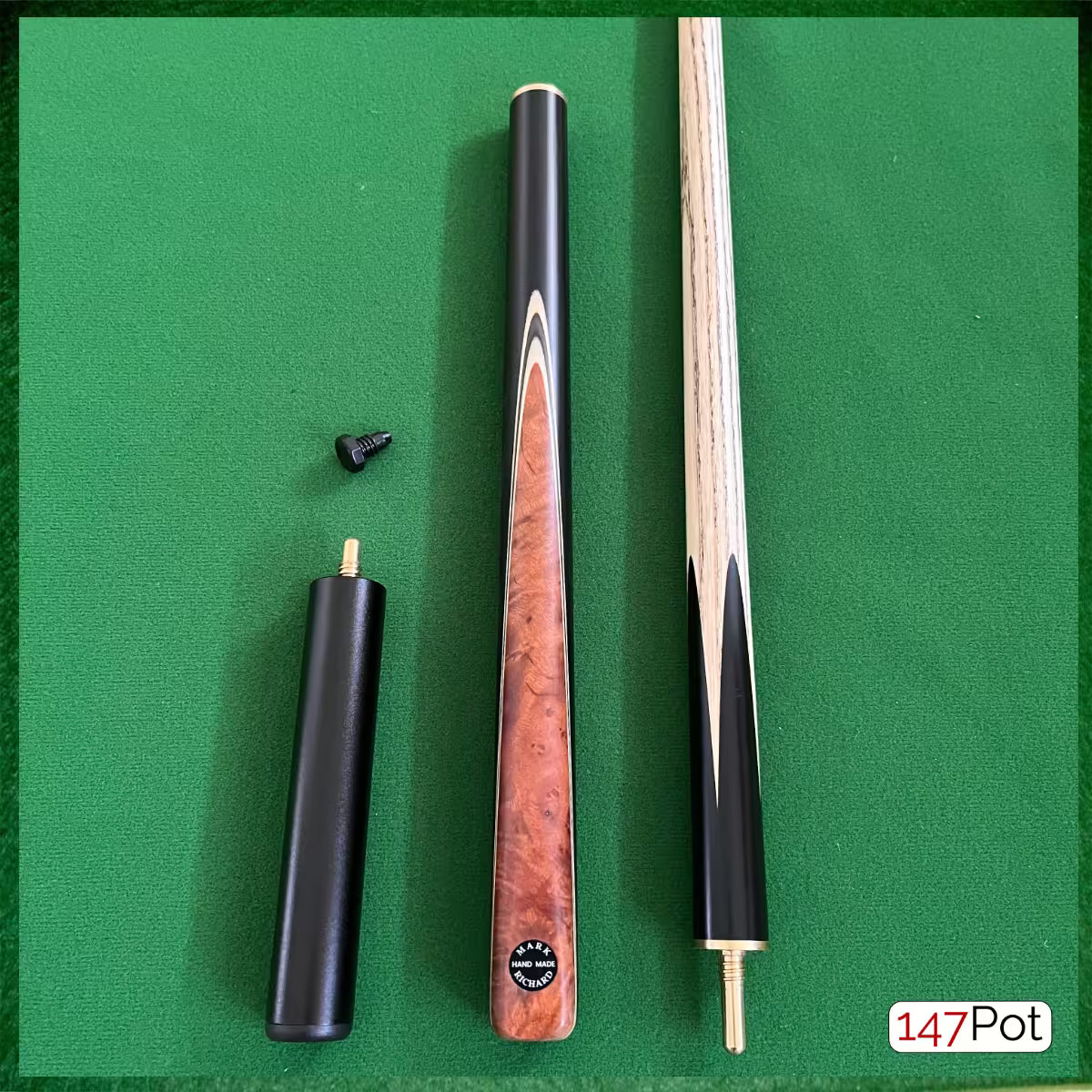 58" Burl Chestnut Inlay 3/4 Joint Elk Master 9.5mm Tip Snooker/Pool Cue