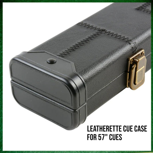 Black Patchwork Leatherette 3/4 Length 57" Snooker/Pool Cue Case