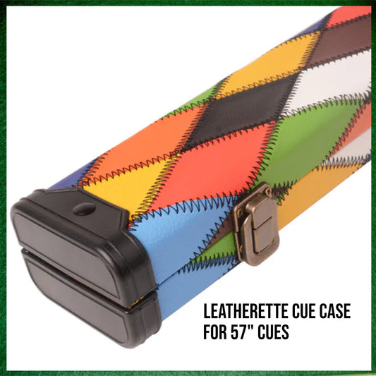Multi-coloured Patchwork Leatherette 3/4 Length 57" Snooker/Pool Cue Case
