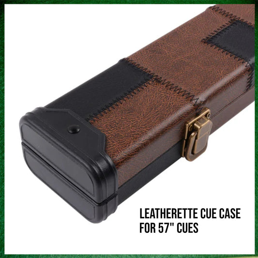 Black & Brown Patchwork Leatherette 3/4 Length 57" Snooker/Pool Cue Case