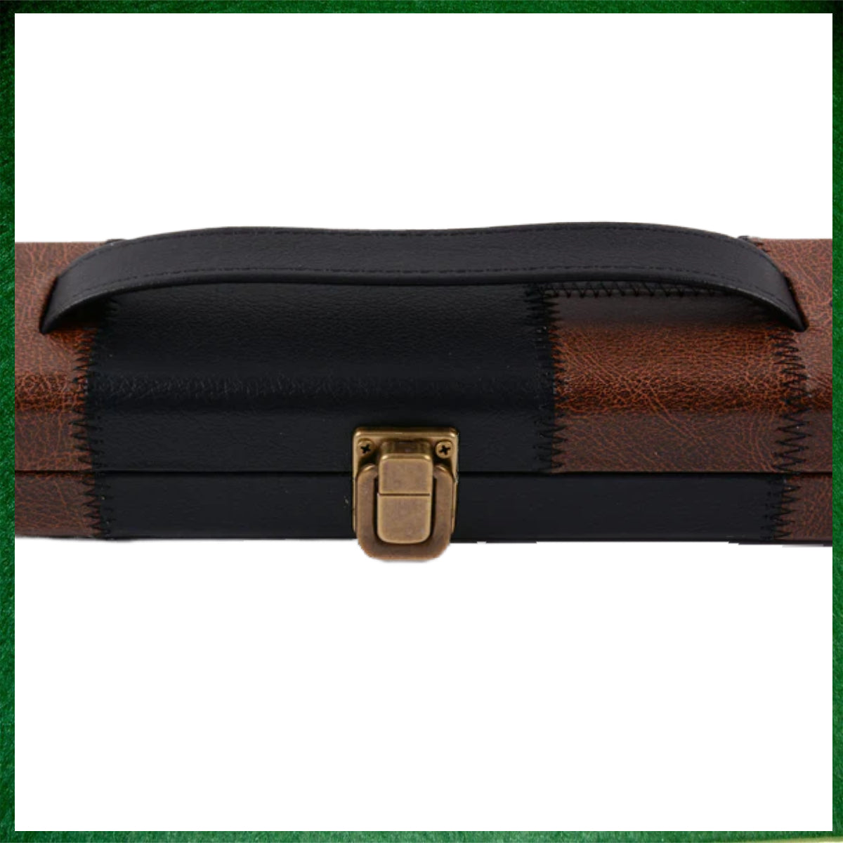 Black & Brown Patchwork Leatherette 3/4 Length 57" Snooker/Pool Cue Case