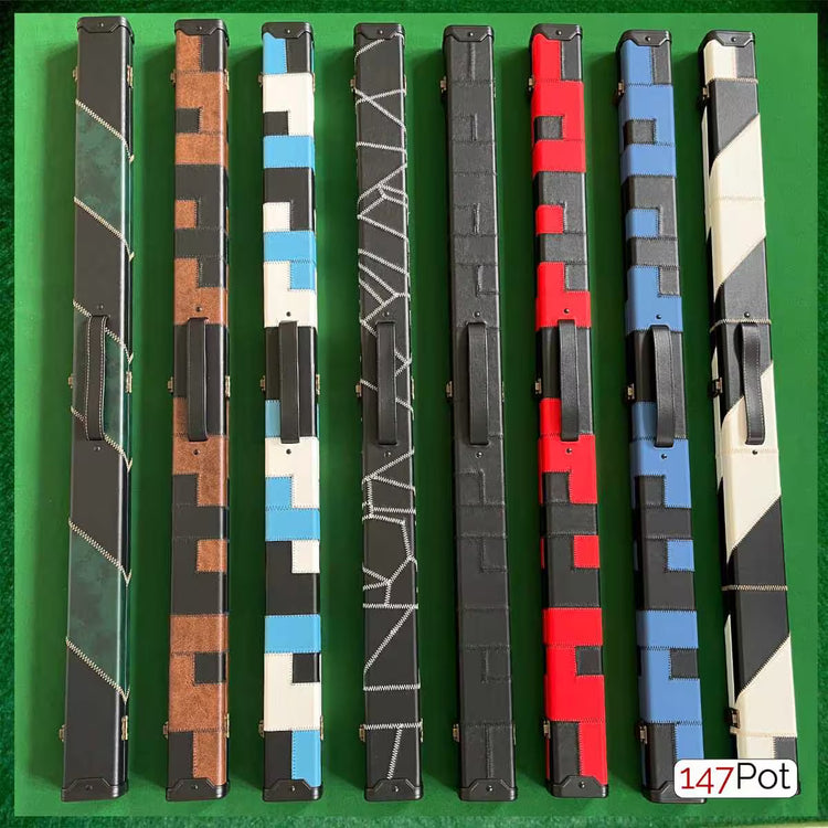 Snooker Cue Cases, hard cue case, 3 4 cue case, cue case uk, 147Pot, leatherette cue case, 2 piece cue case, pool cue case