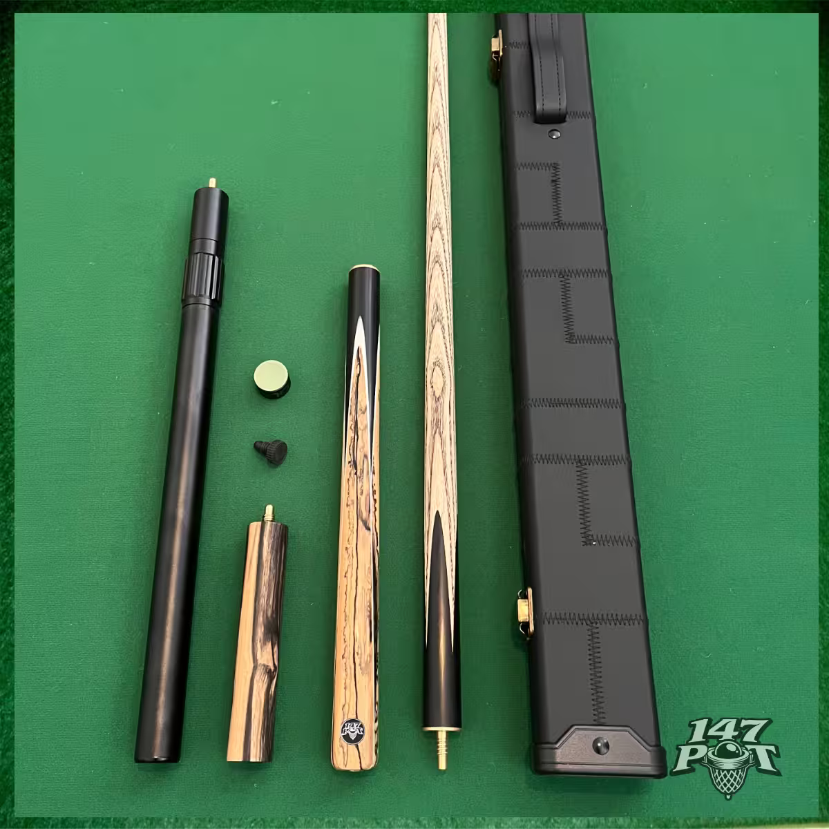 57" Snooker/Pool Cue + Case + 2x Extensions Bundle :: Inkwood