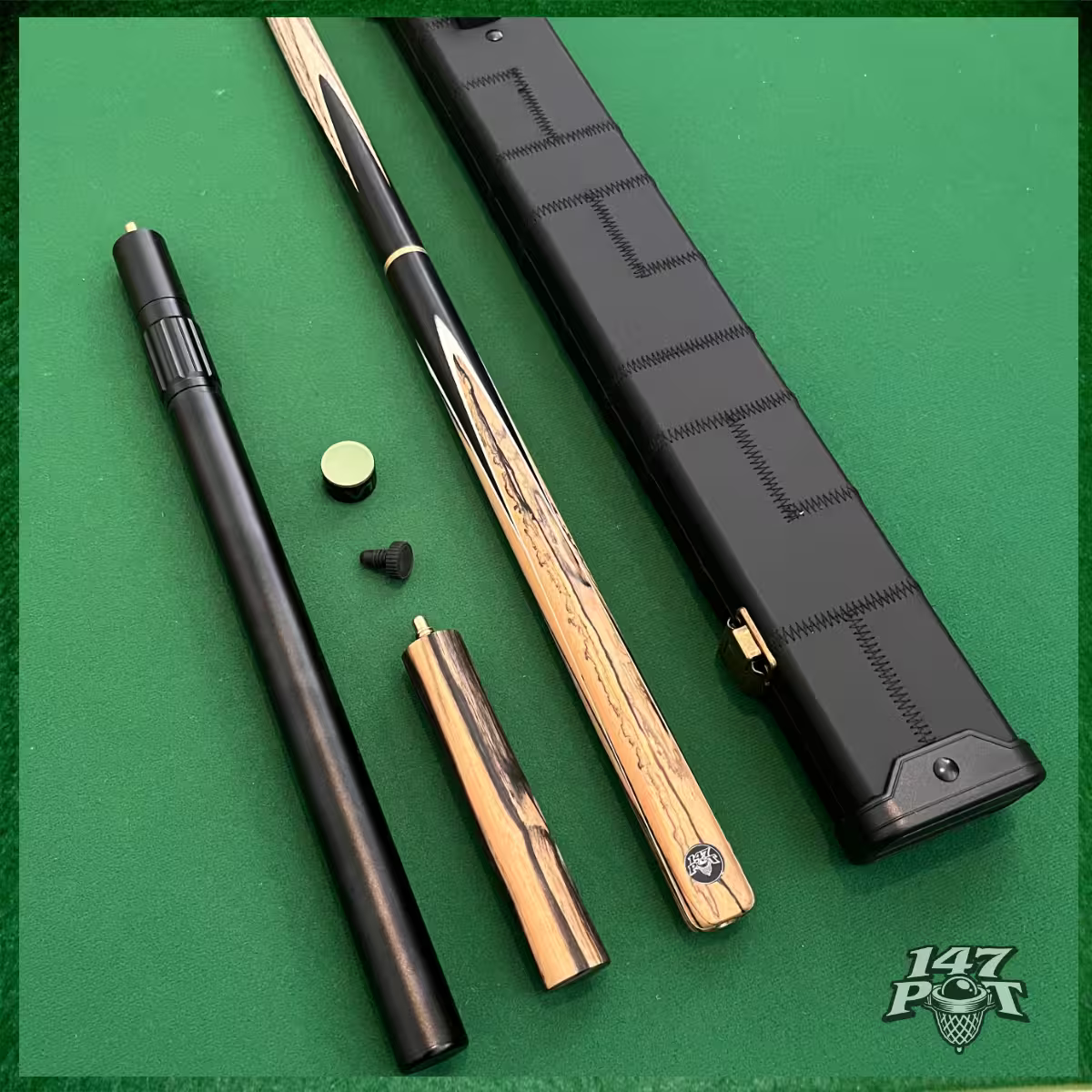 57" Snooker/Pool Cue + Case + 2x Extensions Bundle :: Inkwood