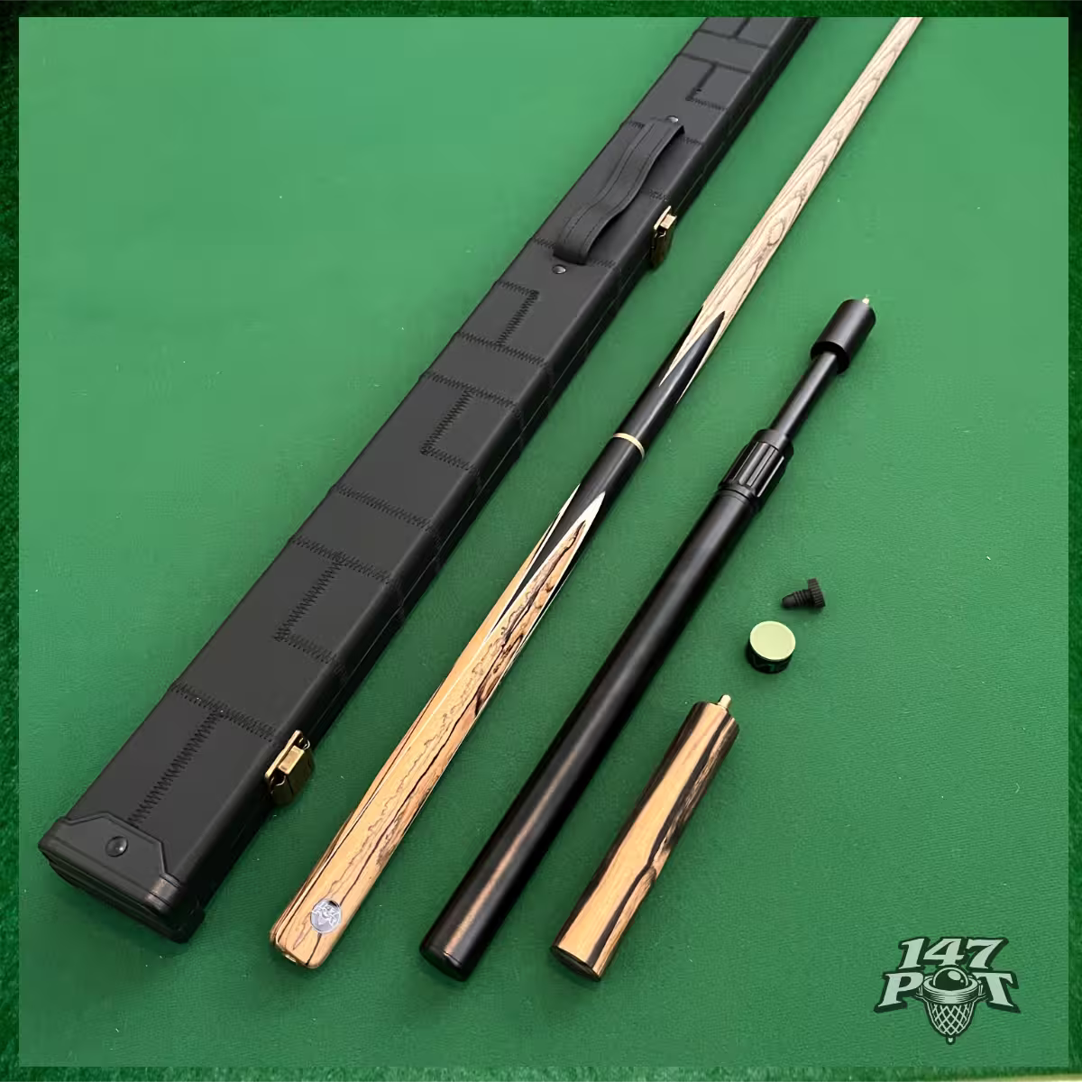 57" Snooker/Pool Cue + Case + 2x Extensions Bundle :: Inkwood