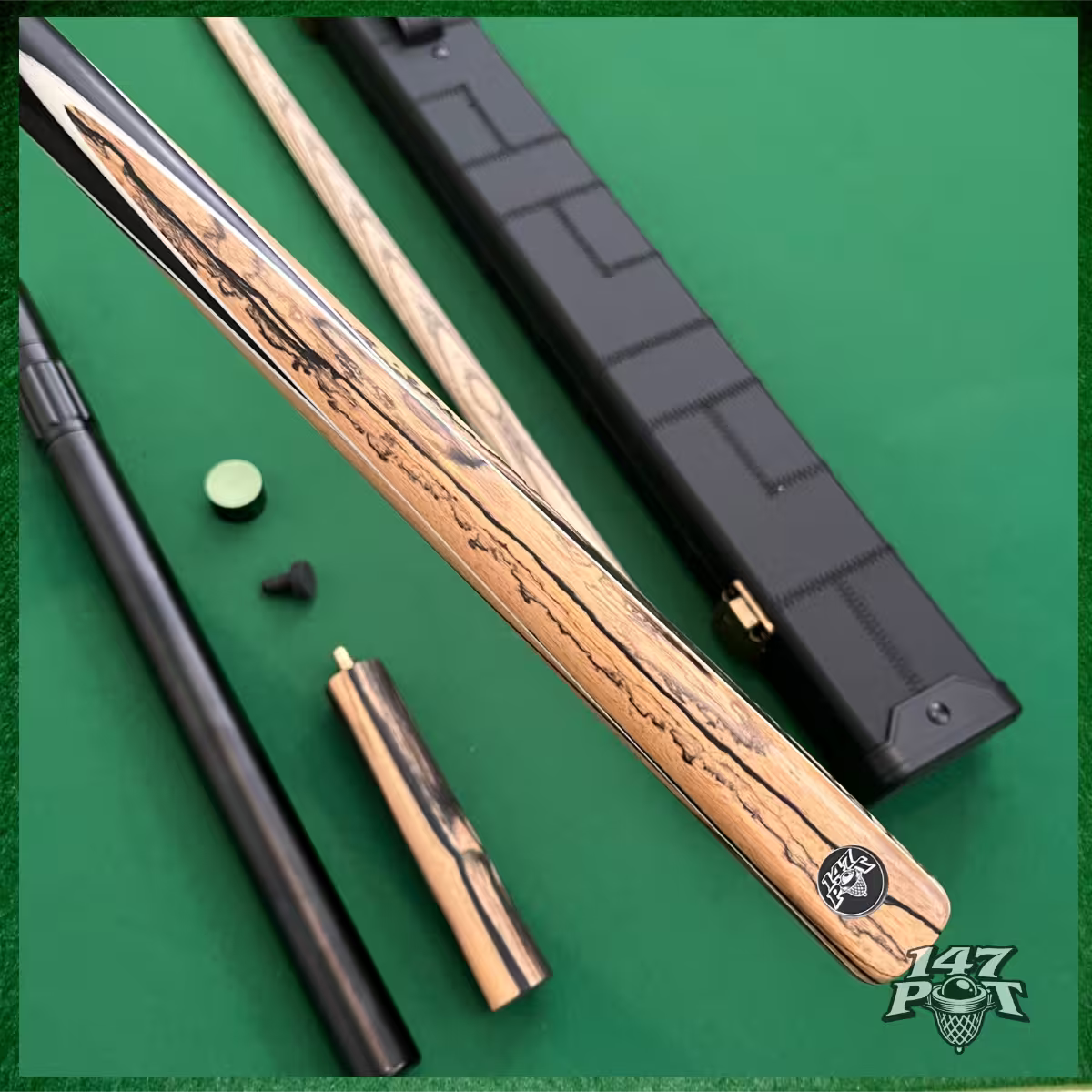 57" Snooker/Pool Cue + Case + 2x Extensions Bundle :: Inkwood
