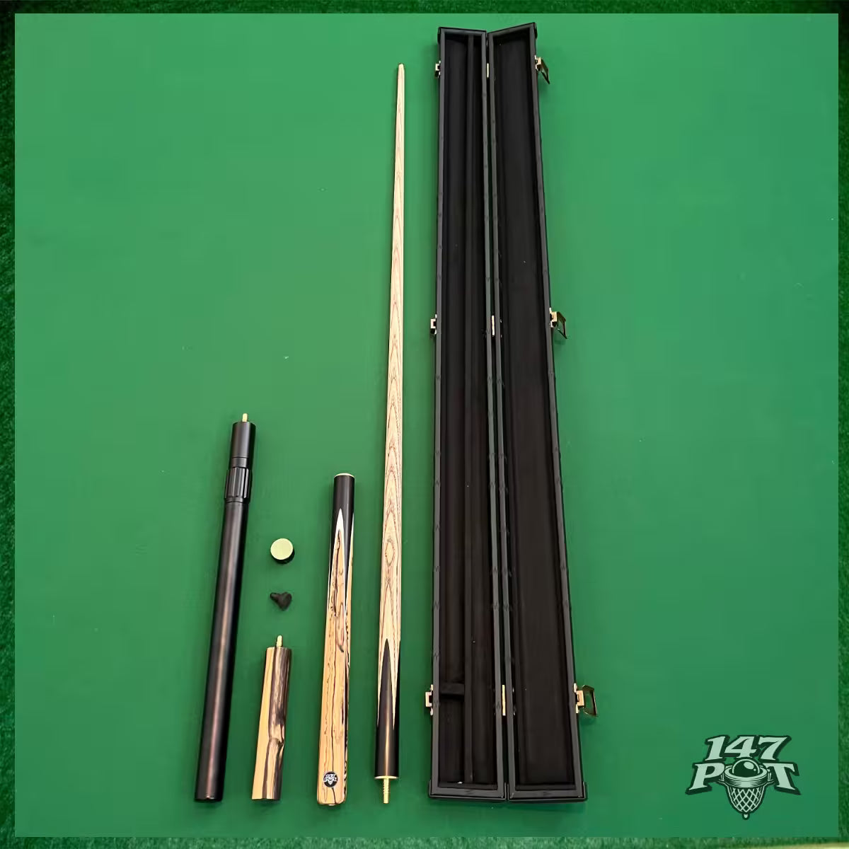 57" Snooker/Pool Cue + Case + 2x Extensions Bundle :: Inkwood
