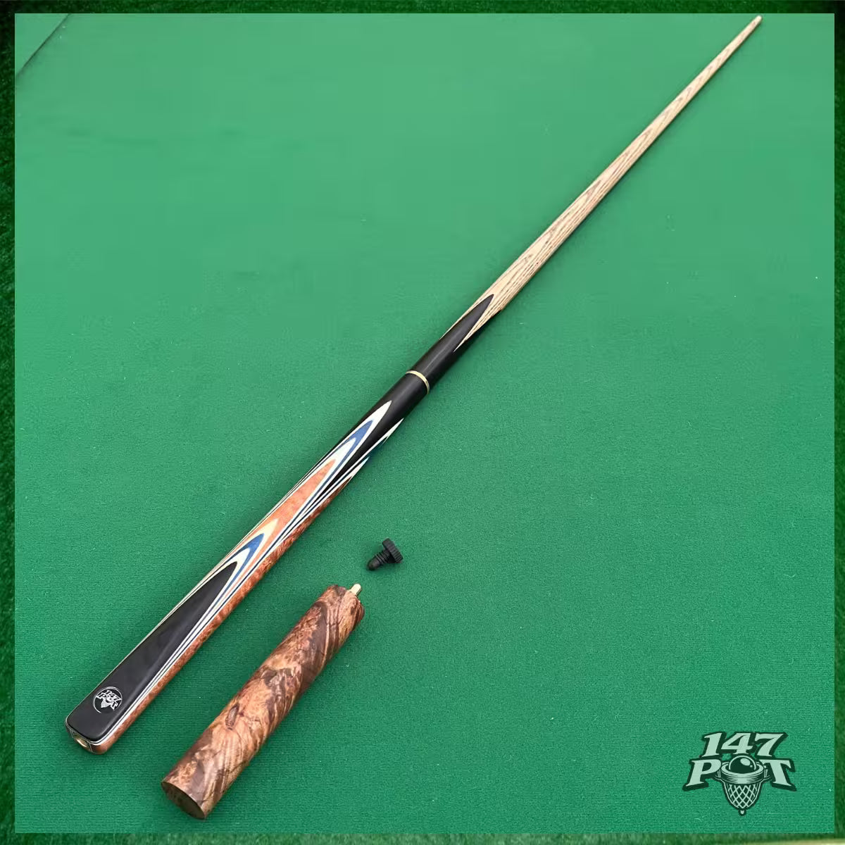 58" ¾ Joint Handmade Ash 9.5mm Tip Snooker/Pool Cue - Royalcrest