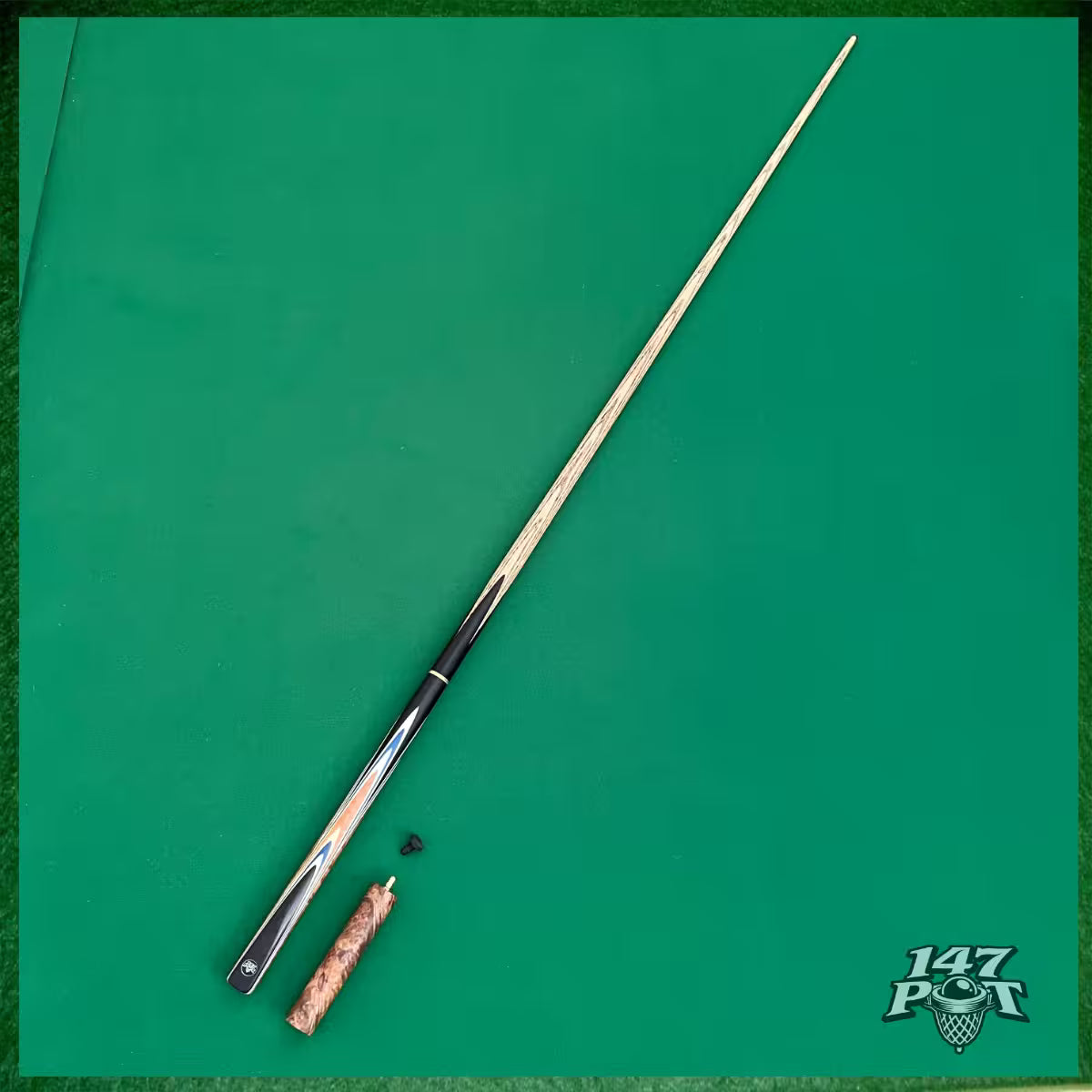 58" ¾ Joint Handmade Ash 9.5mm Tip Snooker/Pool Cue - Royalcrest