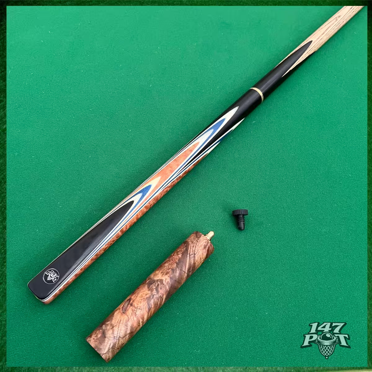58" ¾ Joint Handmade Ash 9.5mm Tip Snooker/Pool Cue - Royalcrest