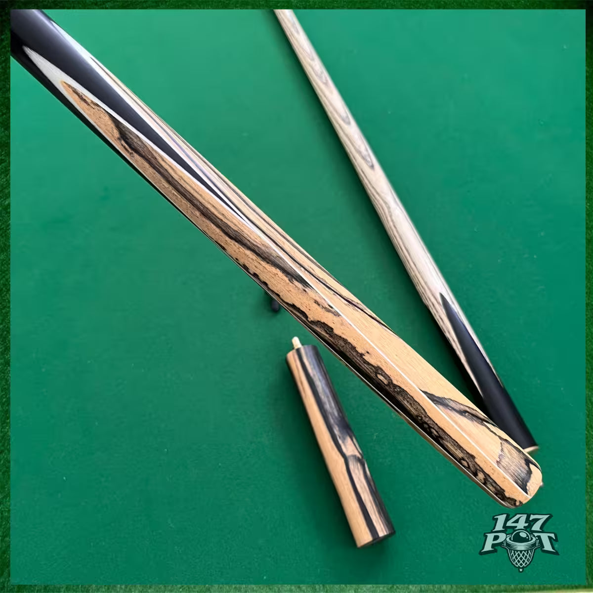57" ¾ Joint Handmade Ash 9.5mm Tip Snooker/Pool Cue - Inkwood