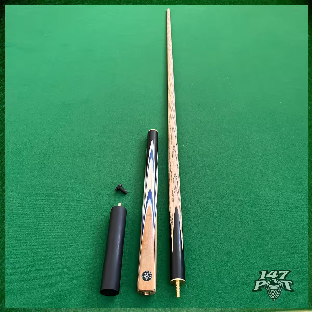 57" ¾ Joint Handmade Ash 9.5mm Tip Snooker/Pool Cue - Bluecrest