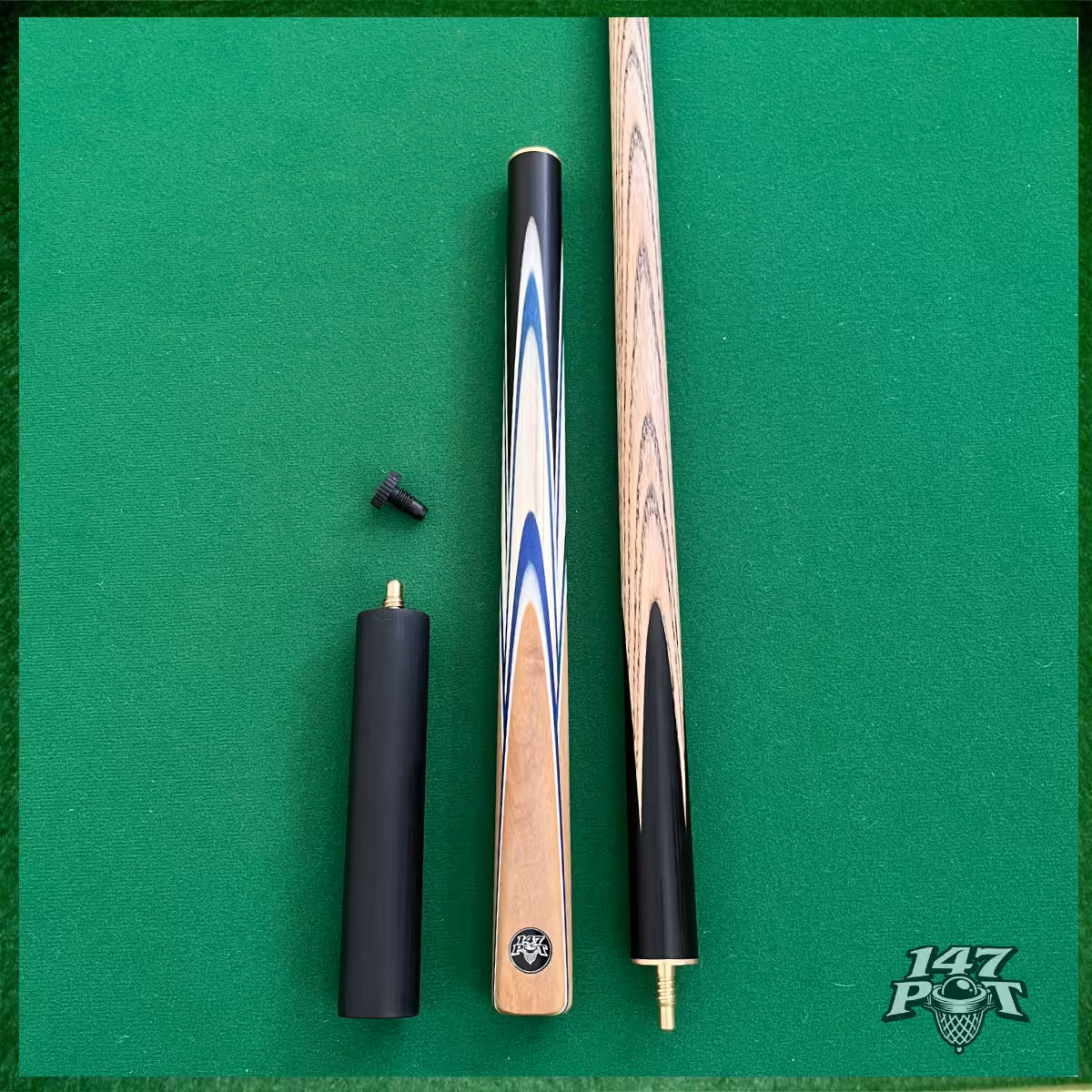 57" ¾ Joint Handmade Ash 9.5mm Tip Snooker/Pool Cue - Bluecrest