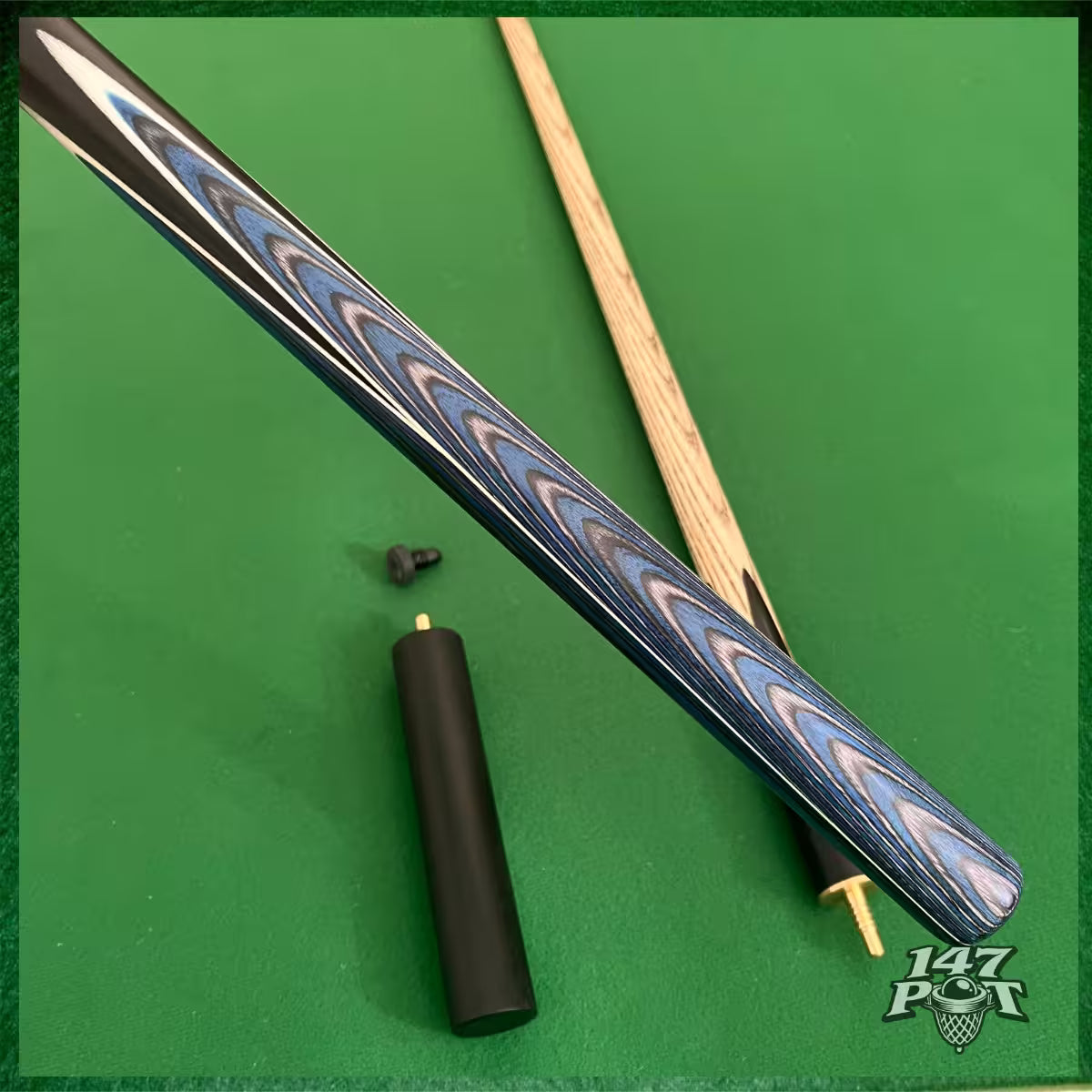 58" ¾ Joint Handmade Ash 9.5mm Tip Snooker/Pool Cue - Bluewood