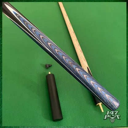58" ¾ Joint Handmade Ash 9.5mm Tip Snooker/Pool Cue - Bluewood