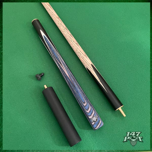 58" ¾ Joint Handmade Ash 9.5mm Tip Snooker/Pool Cue - Bluewood
