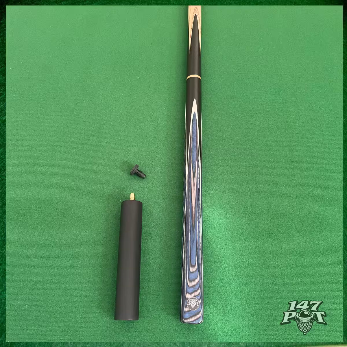 58" ¾ Joint Handmade Ash 9.5mm Tip Snooker/Pool Cue - Bluewood