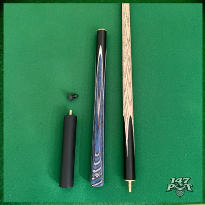 58" ¾ Joint Handmade Ash 9.5mm Tip Snooker/Pool Cue - Bluewood