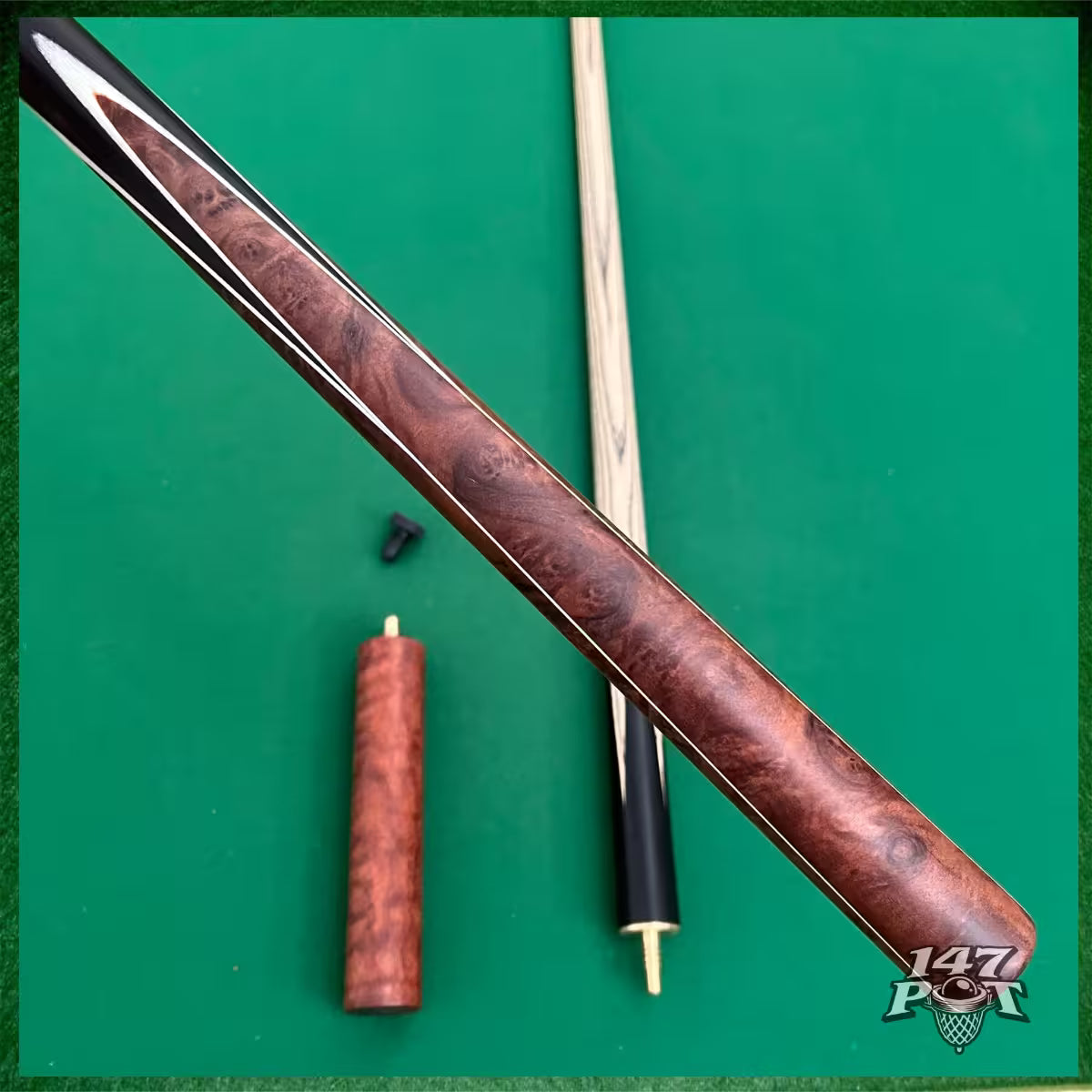 58" ¾ Joint Handmade Ash 9.5mm Tip Snooker/Pool Cue - Bronzewood