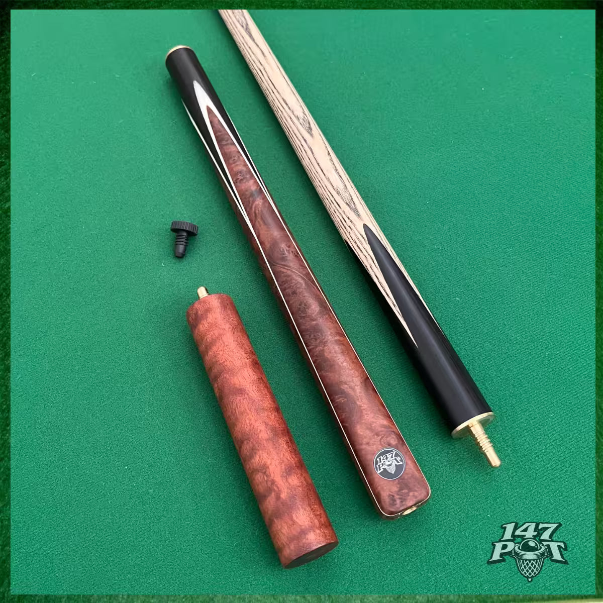 58" ¾ Joint Handmade Ash 9.5mm Tip Snooker/Pool Cue - Bronzewood