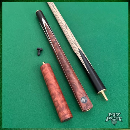 58" ¾ Joint Handmade Ash 9.5mm Tip Snooker/Pool Cue - Bronzewood