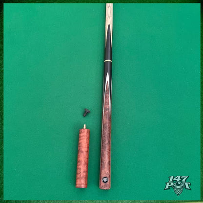 58" ¾ Joint Handmade Ash 9.5mm Tip Snooker/Pool Cue - Bronzewood
