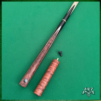 58" ¾ Joint Handmade Ash 9.5mm Tip Snooker/Pool Cue - Bronzewood