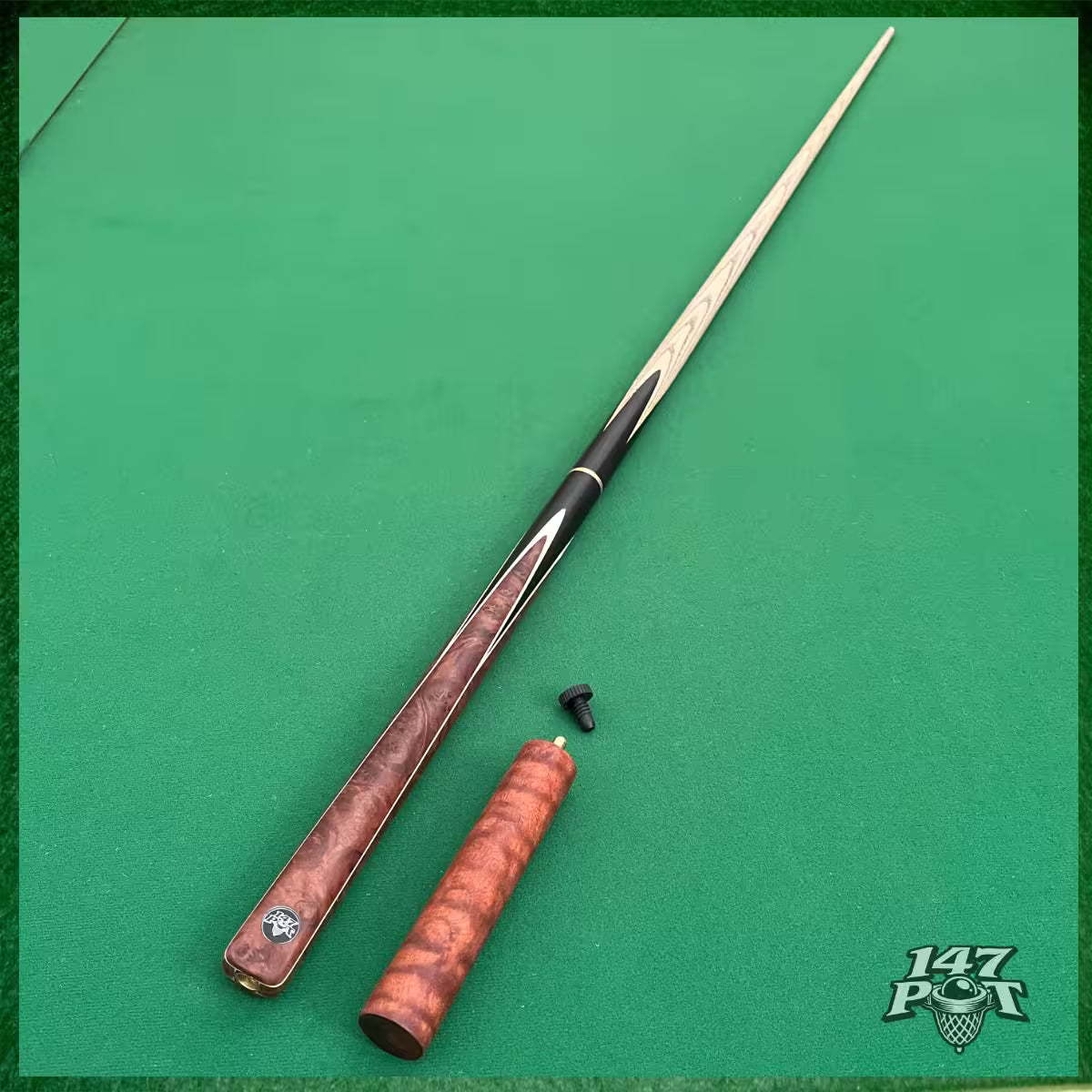 58" ¾ Joint Handmade Ash 9.5mm Tip Snooker/Pool Cue - Bronzewood