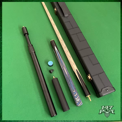 58" Snooker/Pool Cue + Case + 2x Extensions Bundle :: Bluewood