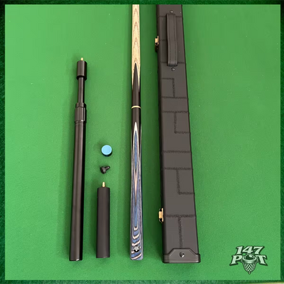58" Snooker/Pool Cue + Case + 2x Extensions Bundle :: Bluewood
