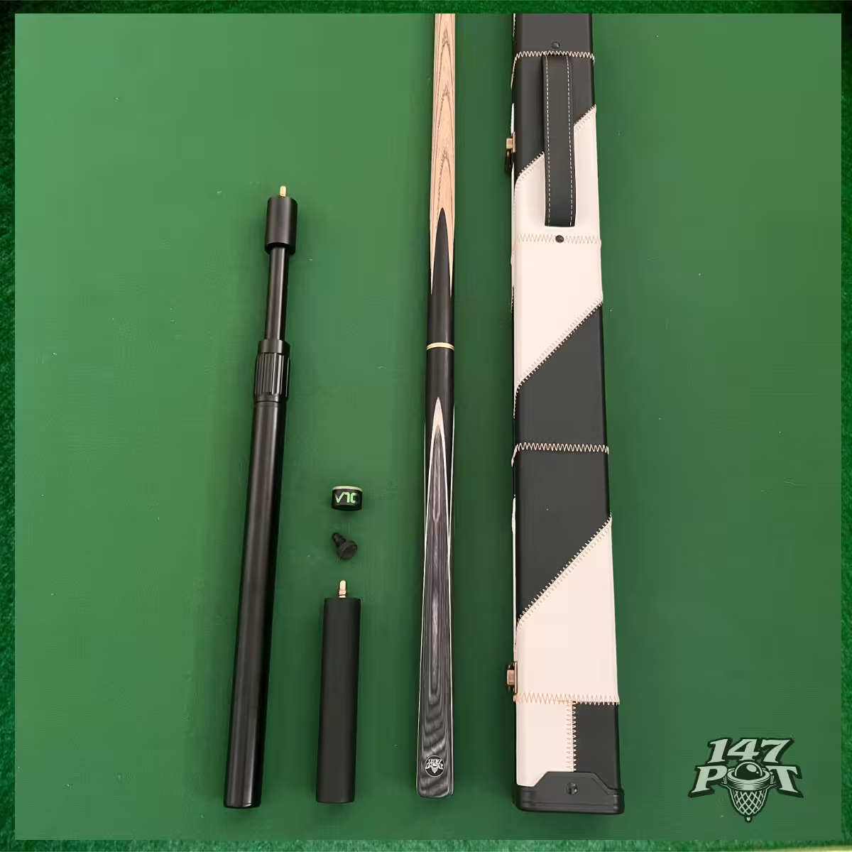 57" Snooker/Pool Cue + Case + 2x Extensions Bundle :: Silverwood