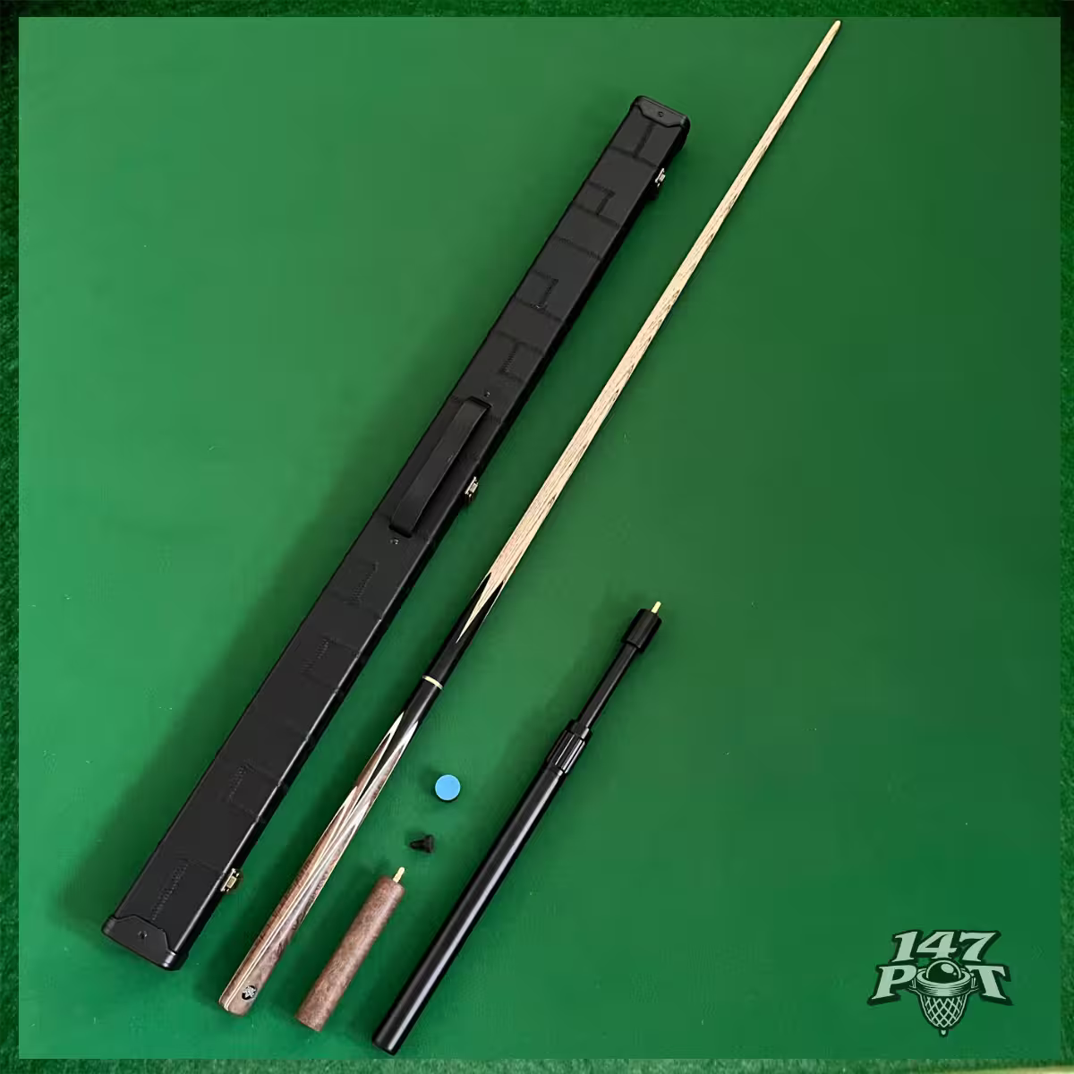 57" Snooker/Pool Cue + Case + 2x Extensions Bundle :: Emberwood 57