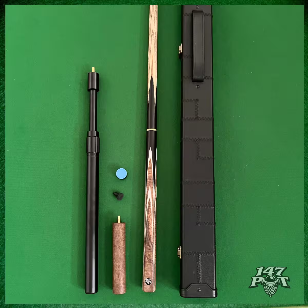 57" Snooker/Pool Cue + Case + 2x Extensions Bundle :: Emberwood 57
