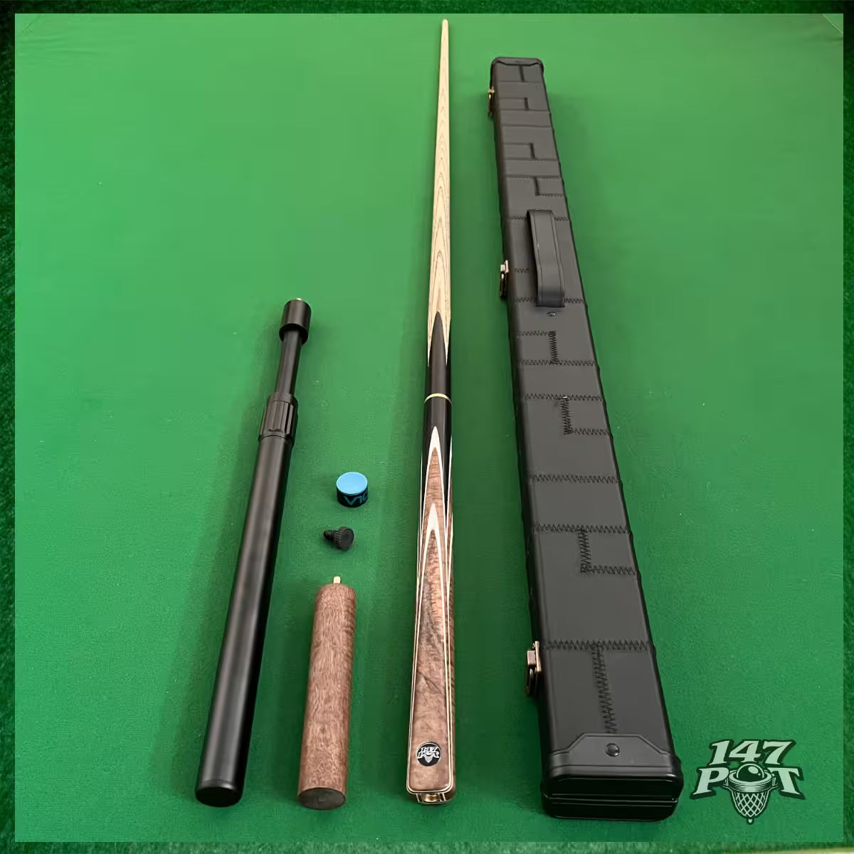 57" Snooker/Pool Cue + Case + 2x Extensions Bundle :: Emberwood 57