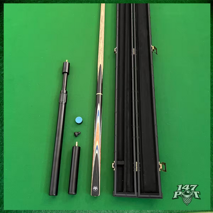 58" Snooker/Pool Cue + Case + 2x Extensions Bundle :: Royalcrest