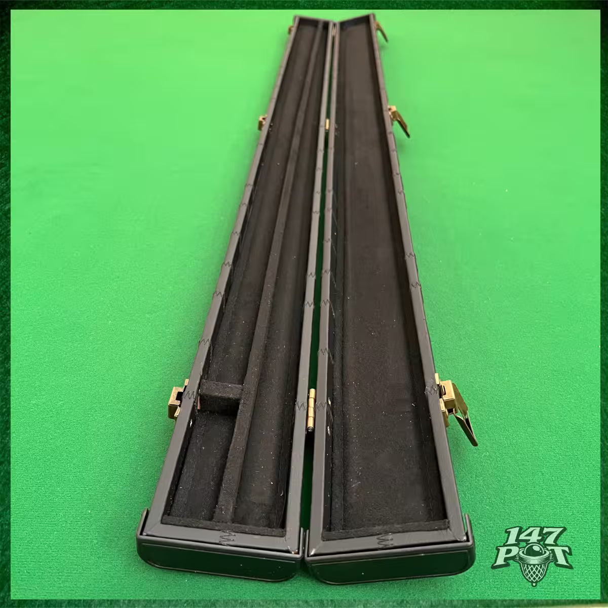 Black Block Leatherette 3/4 Length 57/58" Snooker/Pool Cue Case with Internal Black Lining :: Max 113cm Shaft