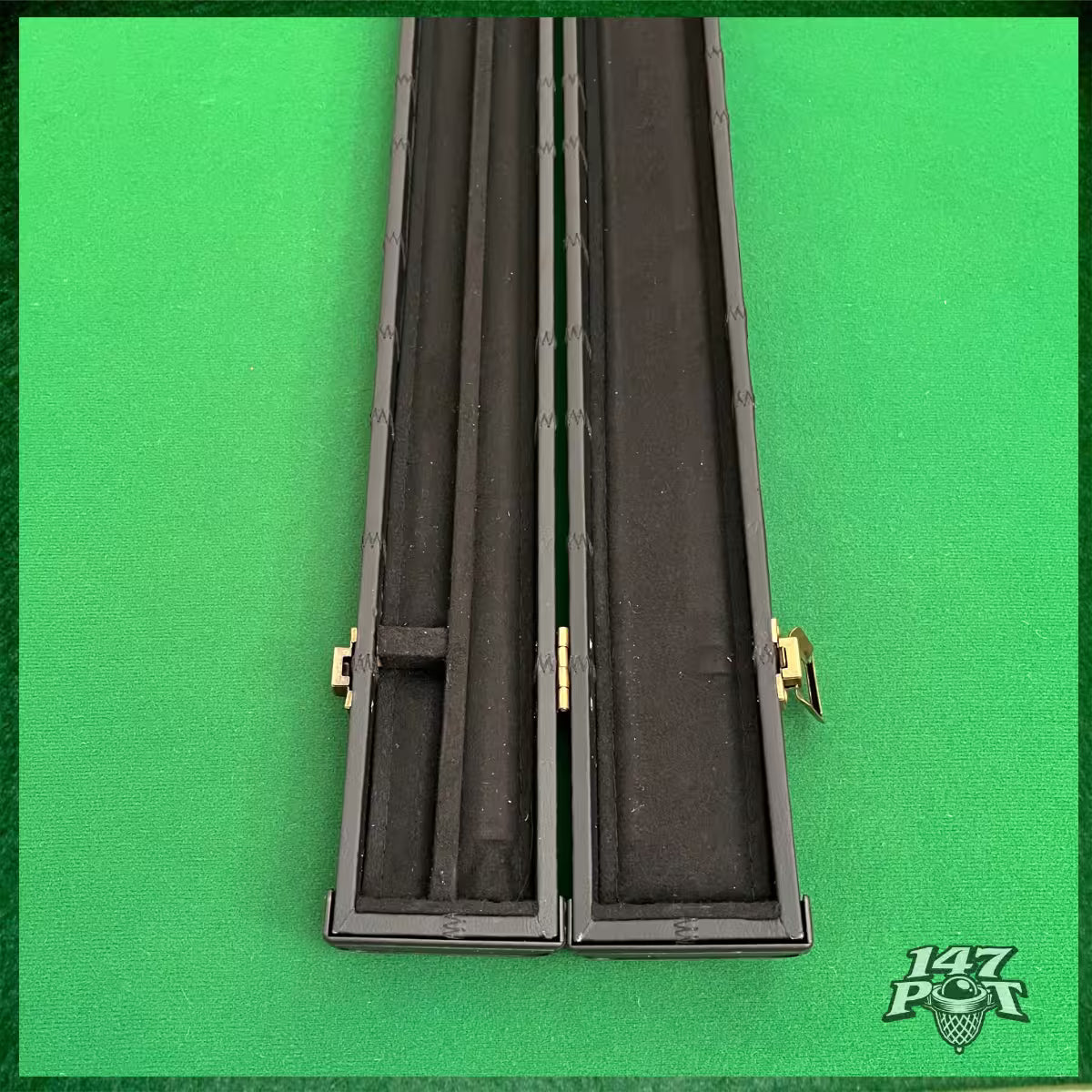 Black Block Leatherette 3/4 Length 57/58" Snooker/Pool Cue Case with Internal Black Lining :: Max 113cm Shaft