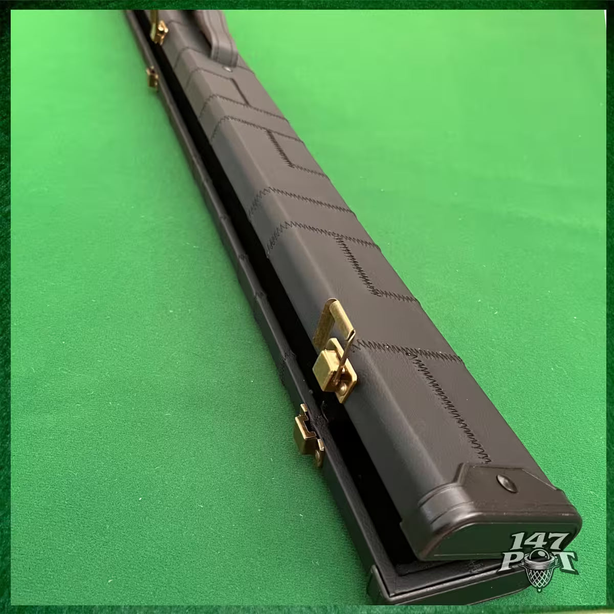 Black Block Leatherette 3/4 Length 57/58" Snooker/Pool Cue Case with Internal Black Lining :: Max 113cm Shaft