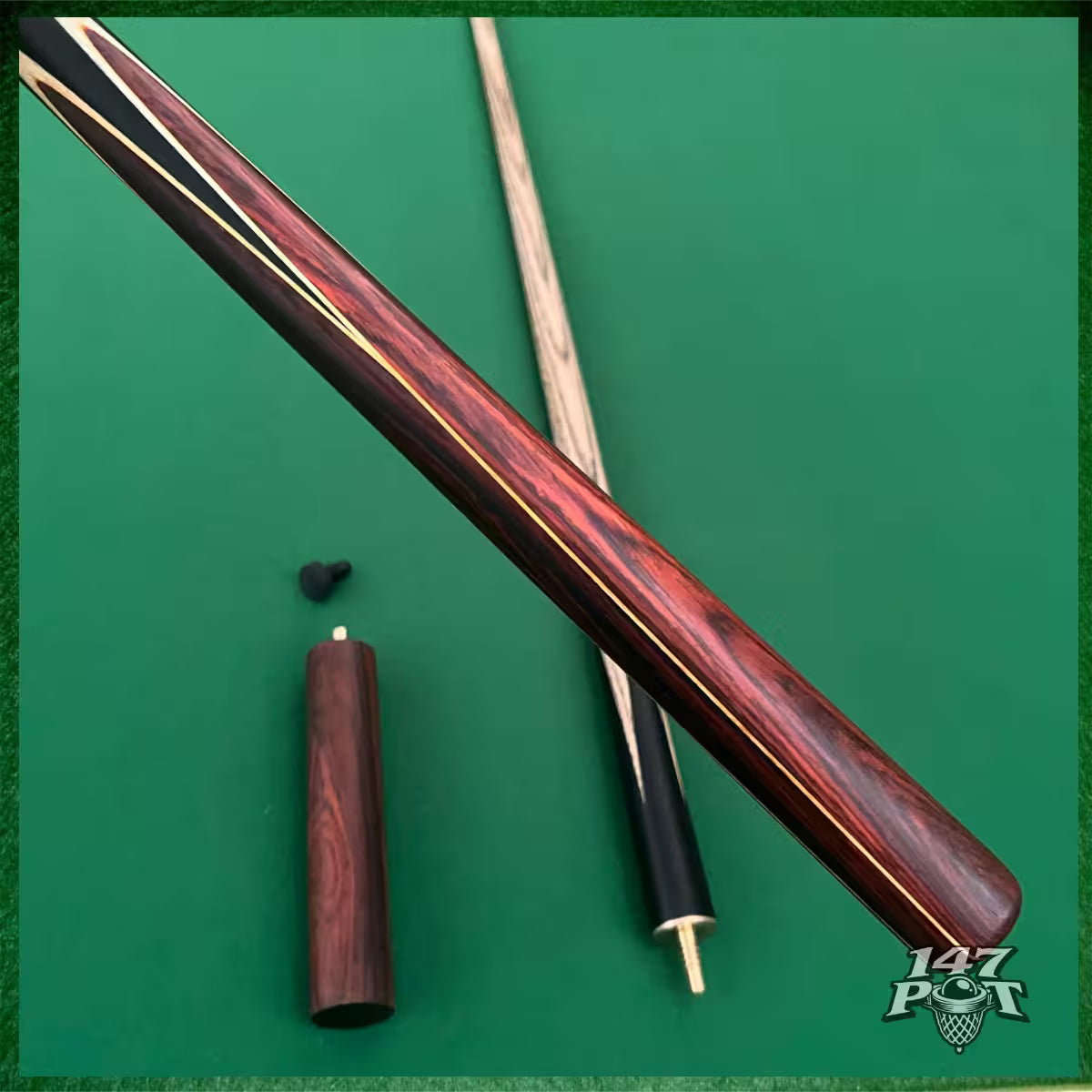 58" ¾ Joint Handmade Ash 9.5mm Tip Snooker/Pool Cue - Rubywood